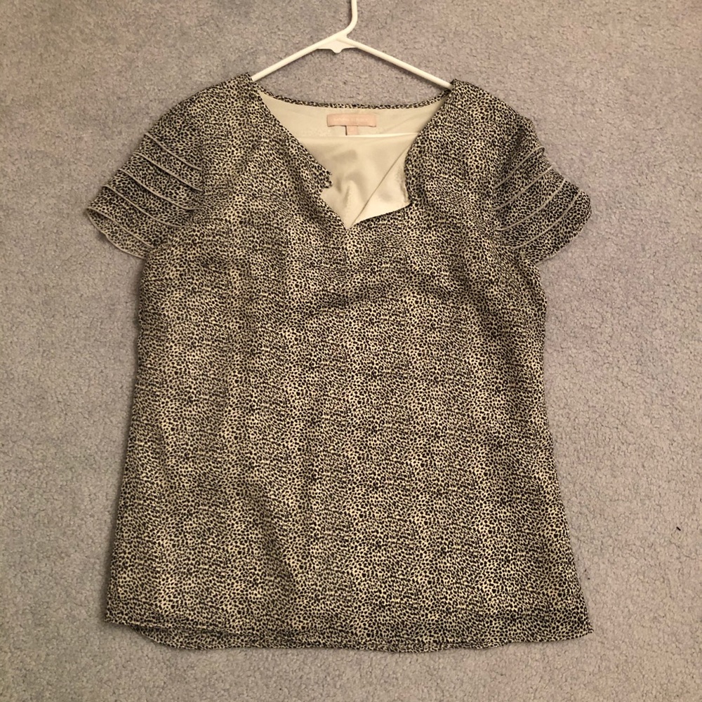 Banana republic white/black short sleeve blouse